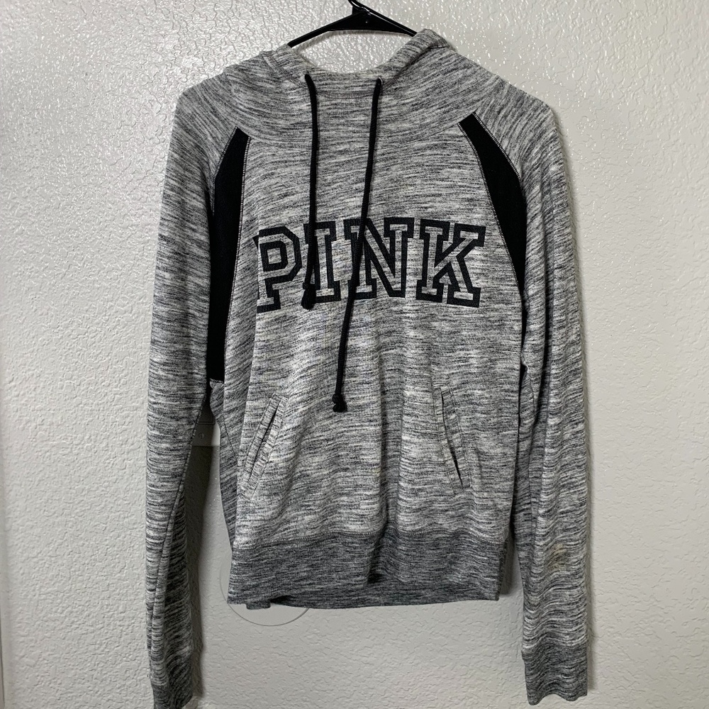 PINK Grey/Black Hoodie